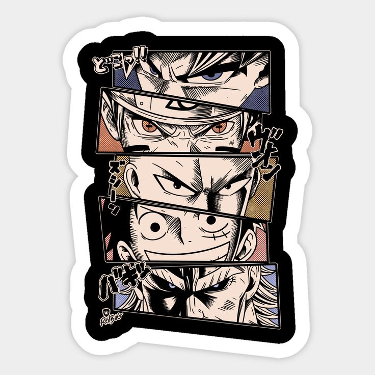 Shonen Hero Eyes Stack | Goku, Naruto, Luffy, Yusuke | Sticker - VeloraSticks