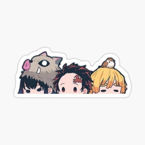 Demon Slayer Trio Peek | Demon Slayer | Sticker - VeloraSticks