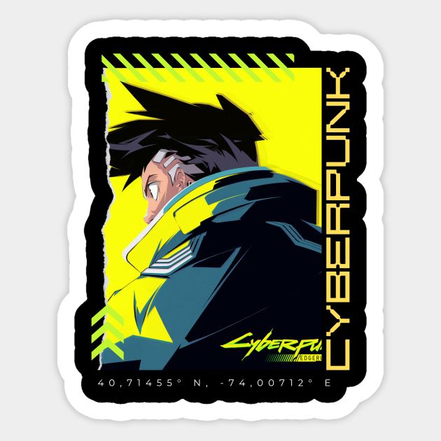 David Martinez Yellow Neon Art | Cyberpunk: Edgerunners | Sticker - VeloraSticks