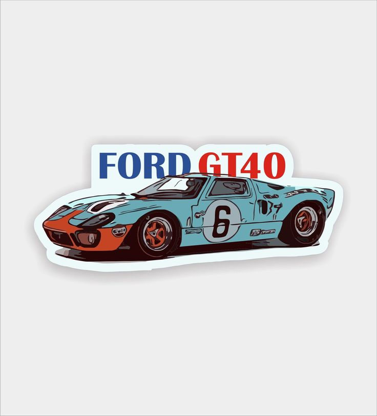 Gulf Livery Race Car | Ford GT40 | Sticker - VeloraSticks