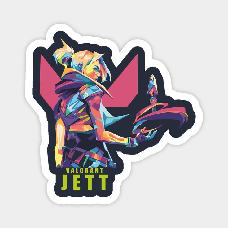 Jett Geometric Pop Art | Valorant | Sticker - VeloraSticks