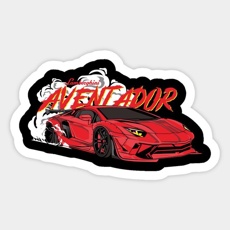 Red Aventador Burnout Graphic | Lamborghini Aventador | Sticker - VeloraSticks