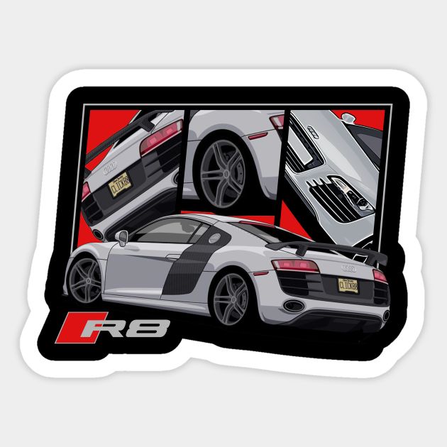 R8 V10 Composite View | Audi R8 | Sticker - VeloraSticks