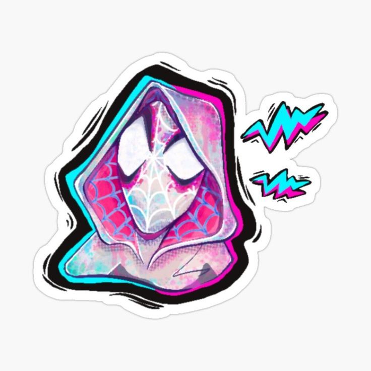 Neon Profile Art | Ghost - Spider | Sticker - VeloraSticks