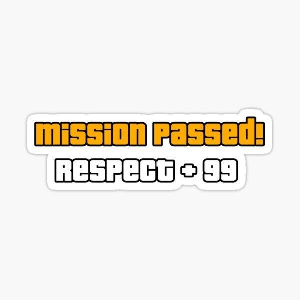 Mission Passed Respect Text | Grand Theft Auto | Sticker - VeloraSticks