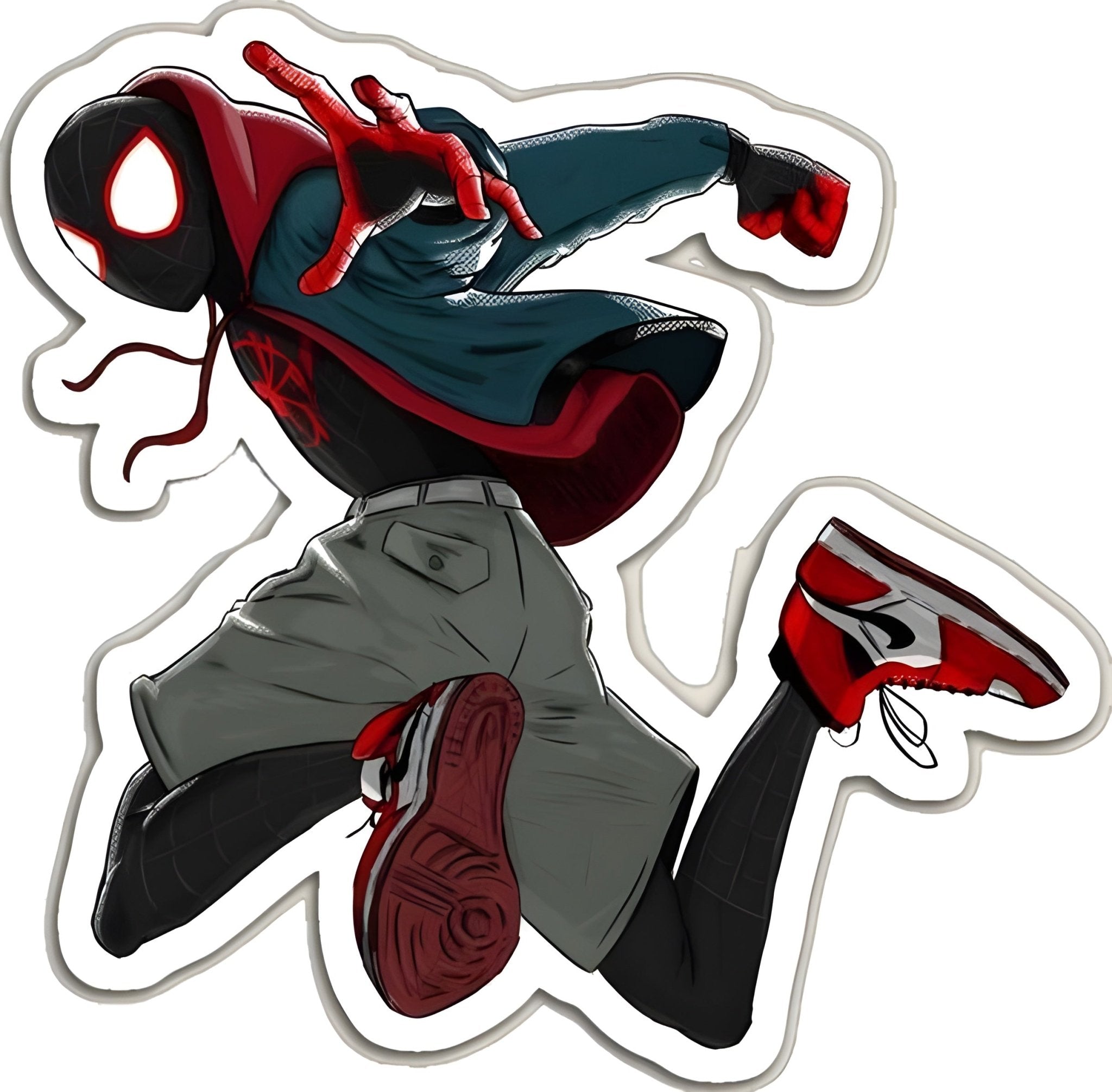 Miles Morales Action Pose | Spider - Man | Sticker - VeloraSticks
