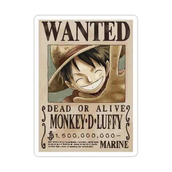 Monkey D. Luffy Wanted Poster | One Piece | Sticker - VeloraSticks